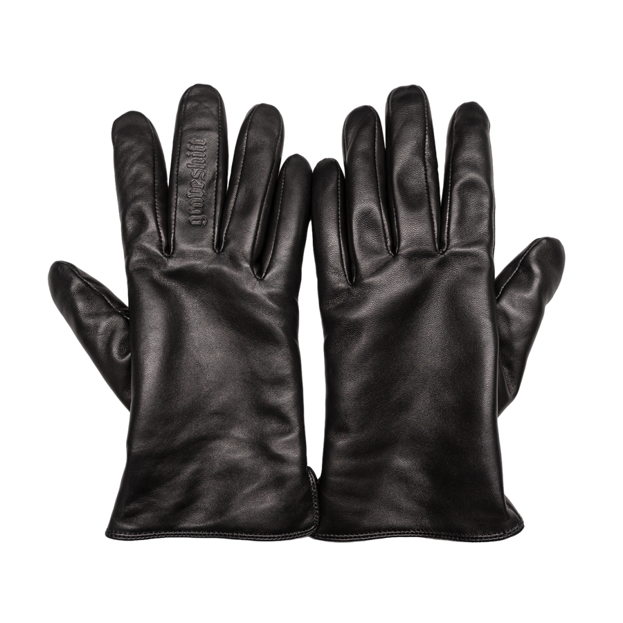 Black "Graveshift" Leather Gloves