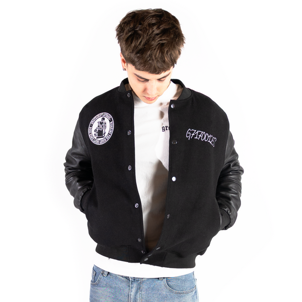 Leather Sleeve Stitched Varsity